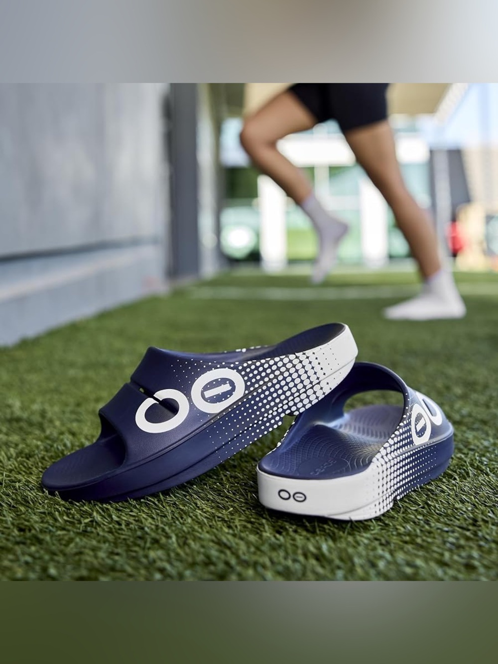 OOFOS OOAHH Sport Slide Sandal Navy Matrix